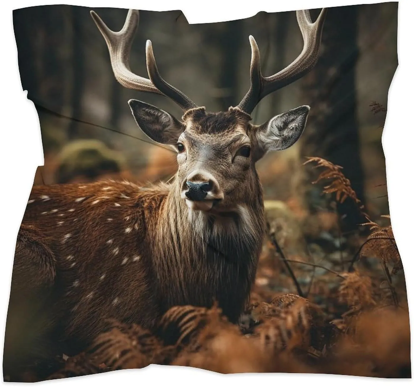 18" Silk Scarf Lightweight Satin Wild Deer Head Scarf Fashion Neck Head Scarves Headband Silk Scarves for Women Men Boho Hair Wrap Kerchief Hair Bandanas Square Neckerchief