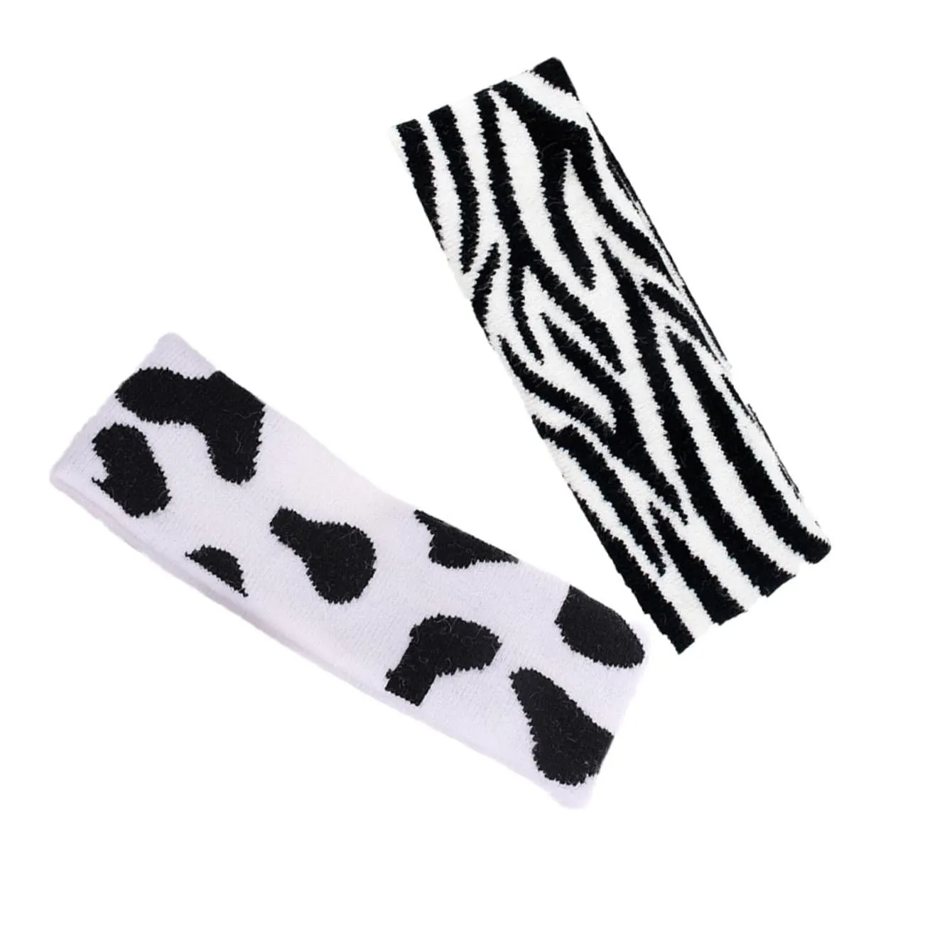 2Pcs Creative Headband Fashionable Hair Accessories with Zebra Stripe Design for Daily Use Soft Stretchy Wraps for All Occasions