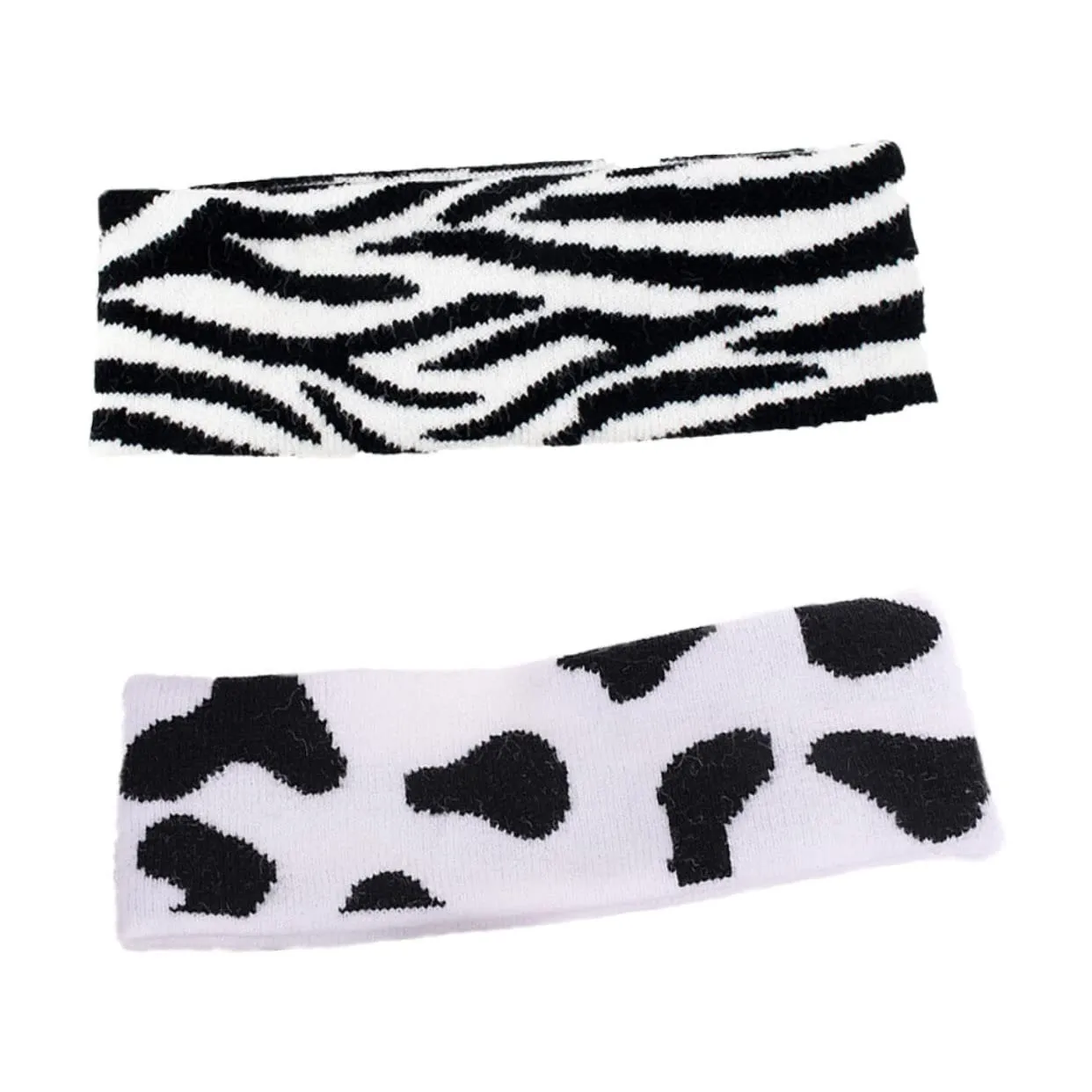 2Pcs Decorative Headdress Retro Elastic Headband Stylish Zebra Stripe Design for Fashionable Home Travel Comfortable Durable Hair Accessories