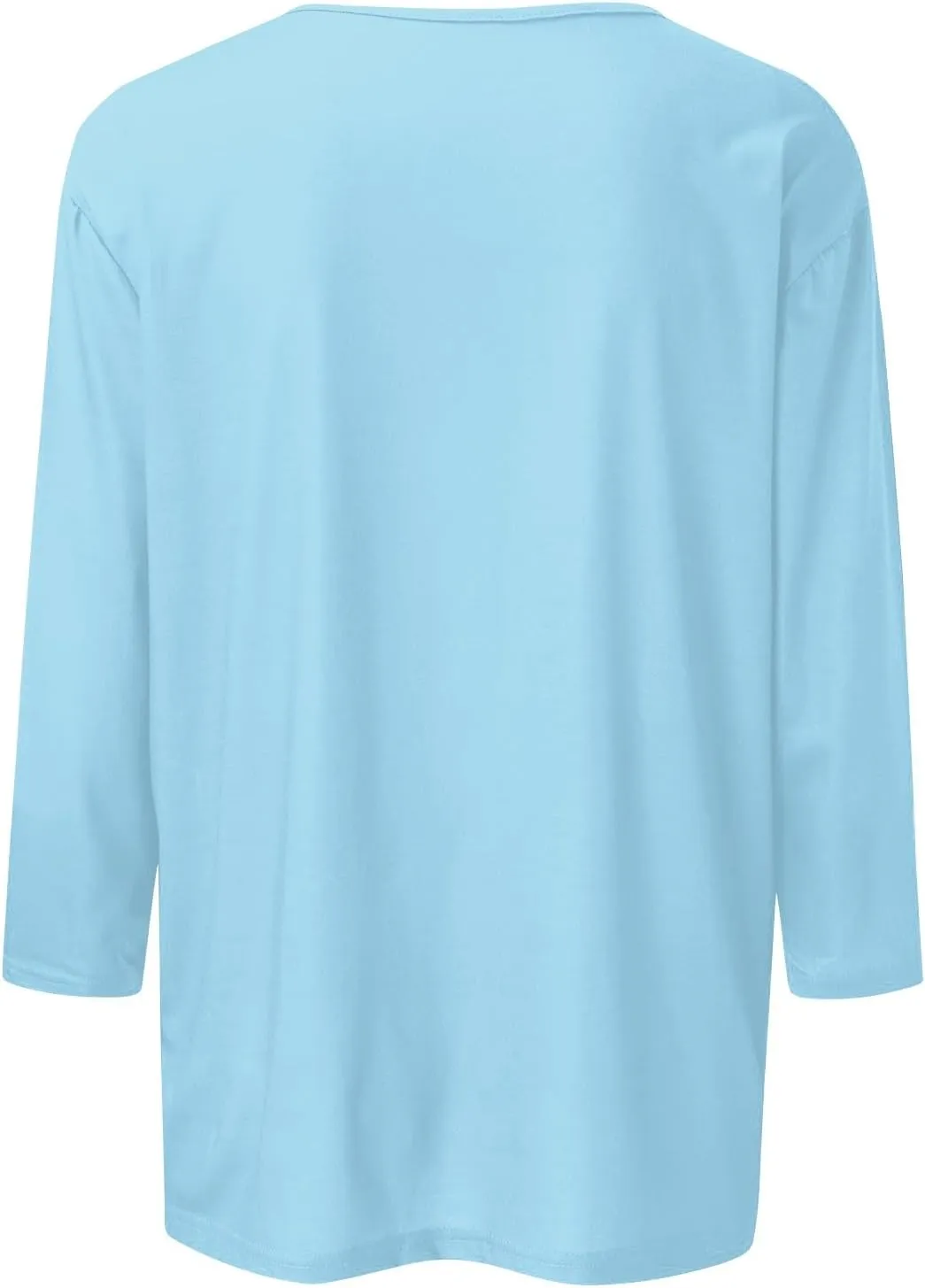 3/4 Length Sleeve Womens Tops Casual Loose Fit Crewneck T Shirts Cute Solid Three Quarter Length Tunic Tops