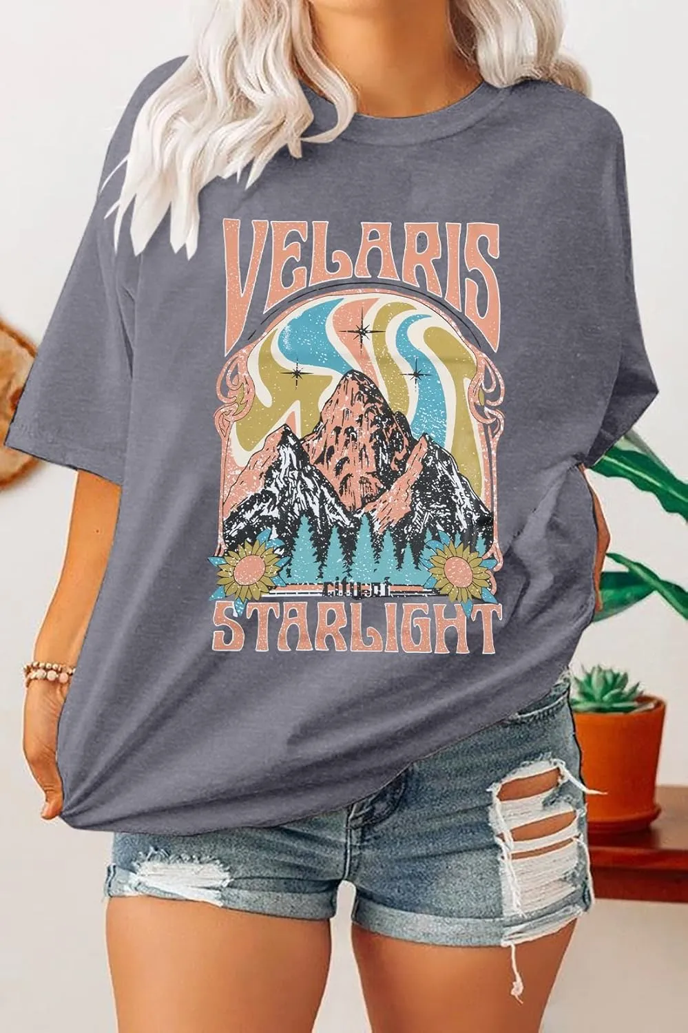 Acotar Velaris Shirts Women Oversized City of Starlight Shirt Book Fan Gift Casual Short Sleeve Tee