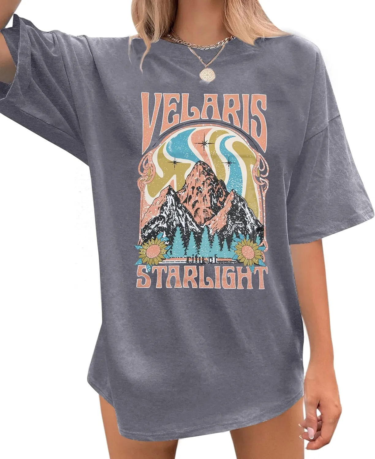 Acotar Velaris Shirts Women Oversized City of Starlight Shirt Book Fan Gift Casual Short Sleeve Tee
