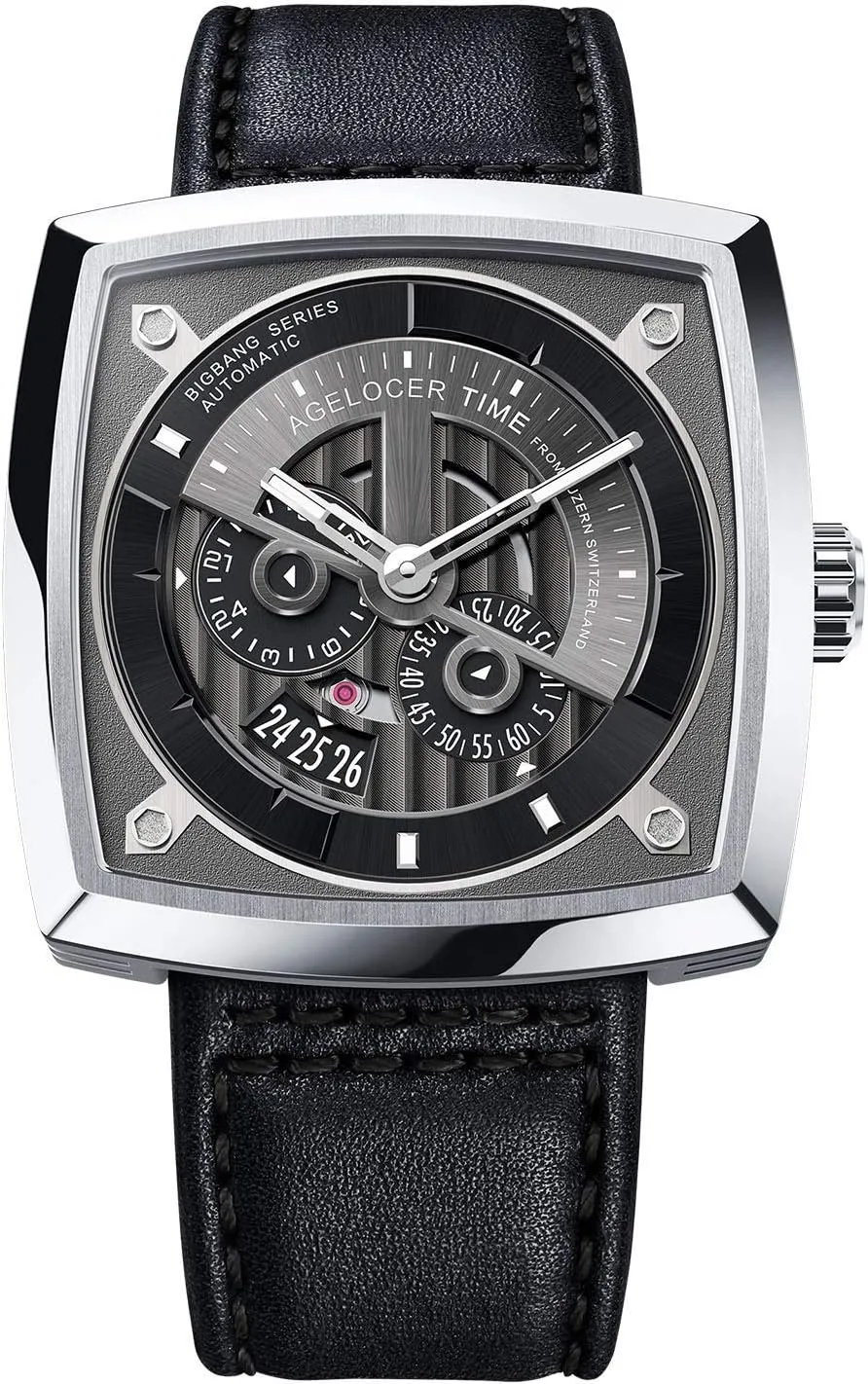 AGELOCER Men's Watch Analog Mechanical Stainless Steel Luxury Watches Analog Wristwatch Man