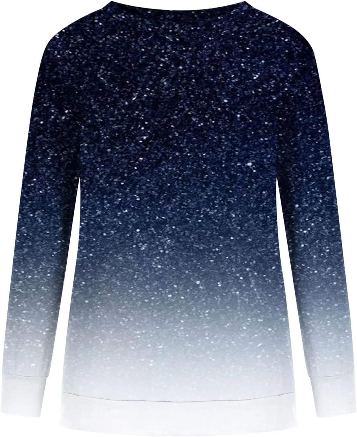 Akklian Women's Long Sleeve Crewneck Sweatshirts No Hood Loose Fit Oversized Ombre Tops Fall Lounge Trendy Pullover Sweaters