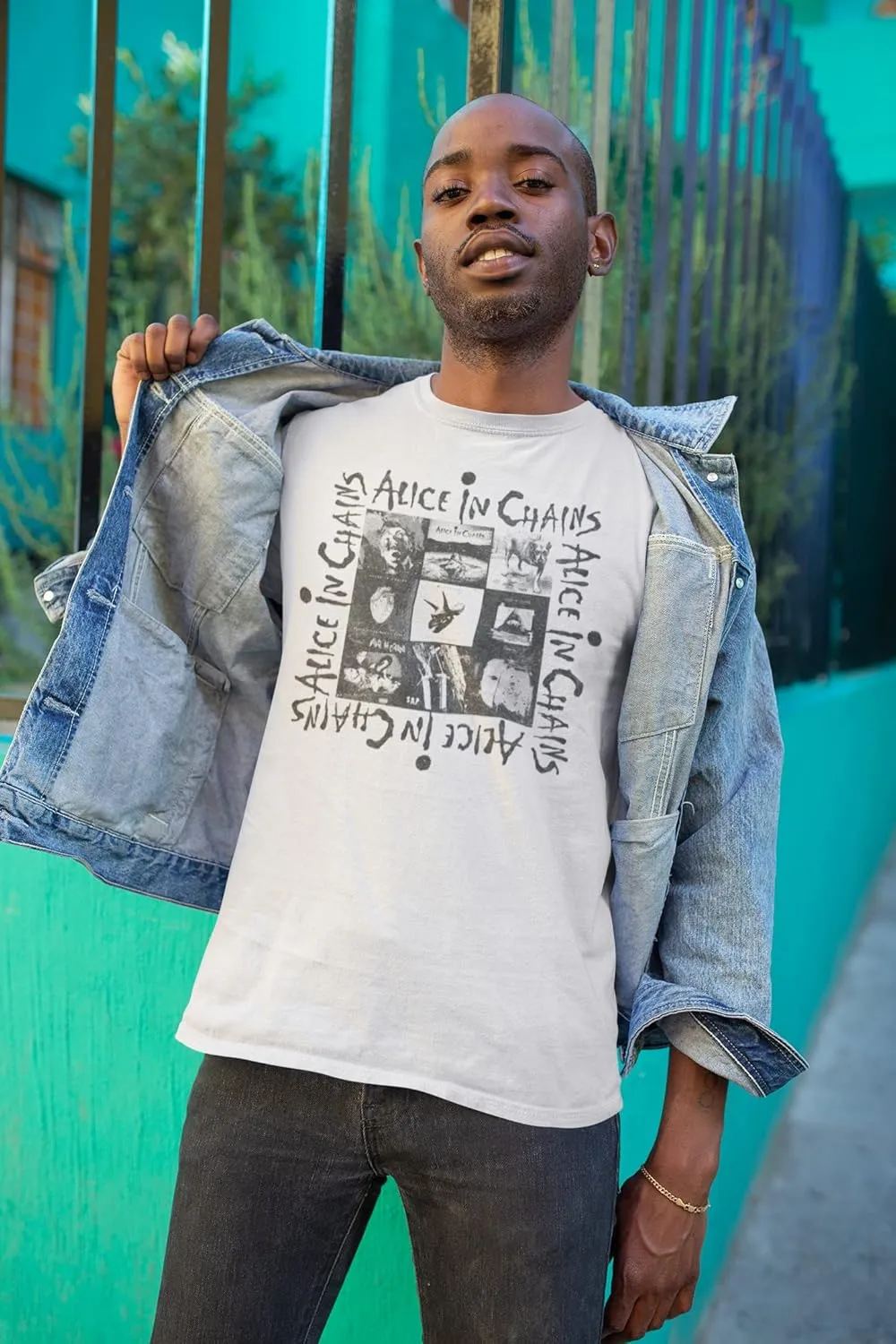 Alice in Chains T Shirt Multi Album Art Mens Short Sleeve T Shirts 90s Music Vintage Style Graphic Tees