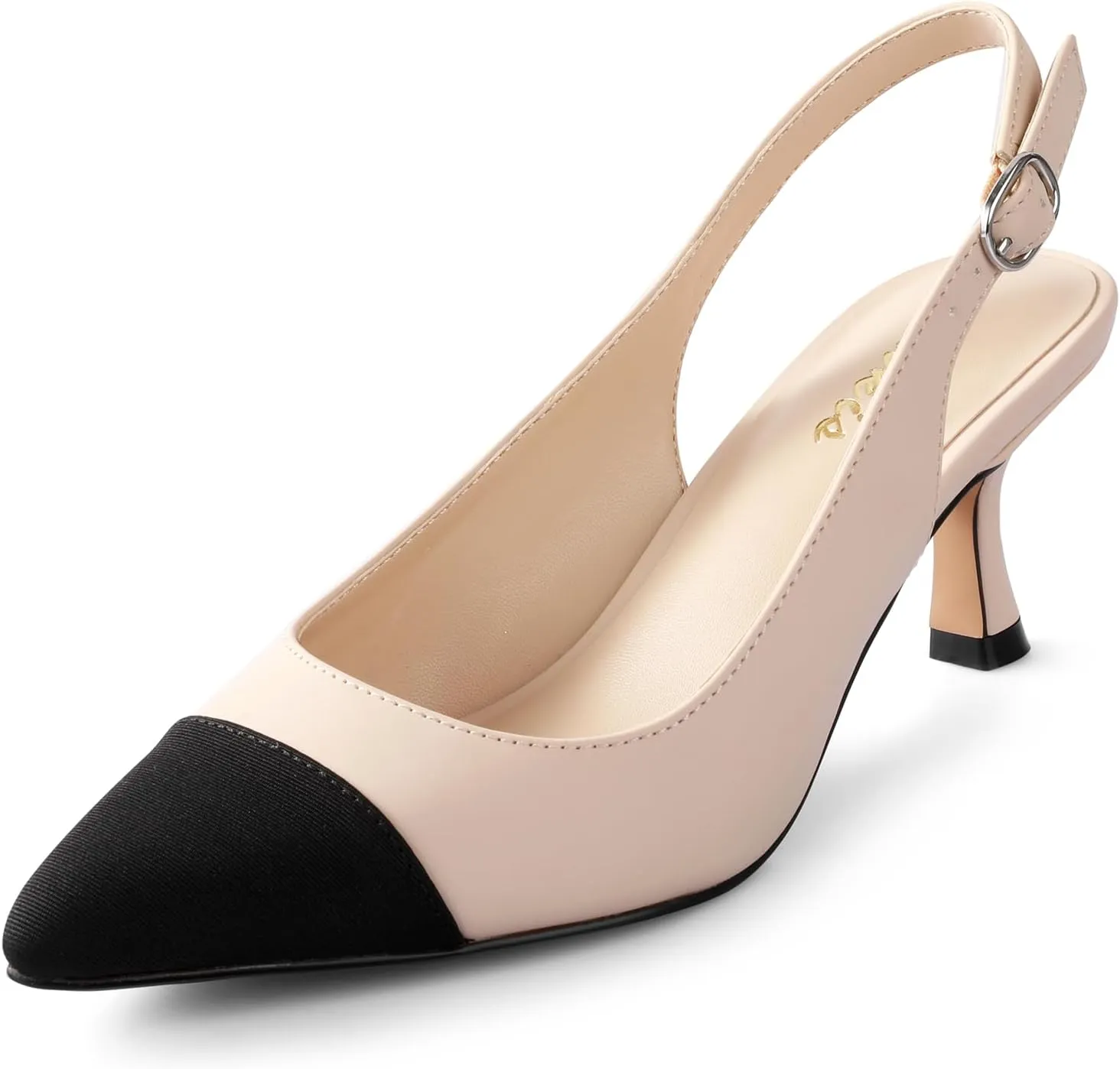 Ankis Slingback Heels for Women Closed Toe Women's Pumps Kitten Heel Wedding Party Casual Dress Shoes