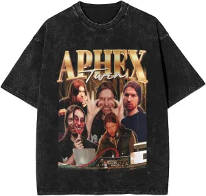 Aphex Vintage Oversized T Shirt Twin Unisex Summer Stylish O-Neck Cotton Short Sleeves T-Shirts