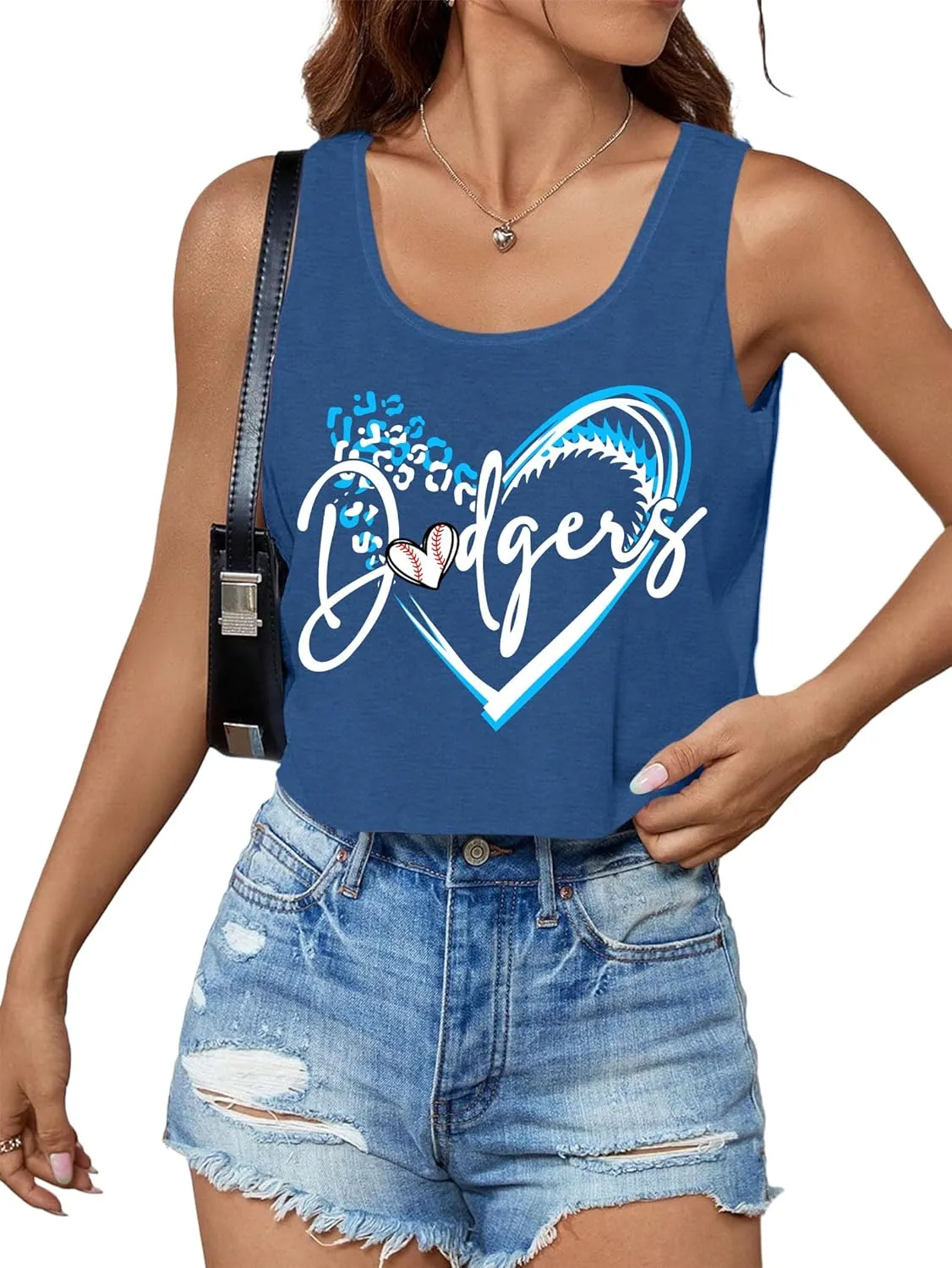 Baseball Mom Tank Tops Women: Baseball Crop Tank Funny Baseball Heart Graphic Game Day Crop Sleeveless Tops