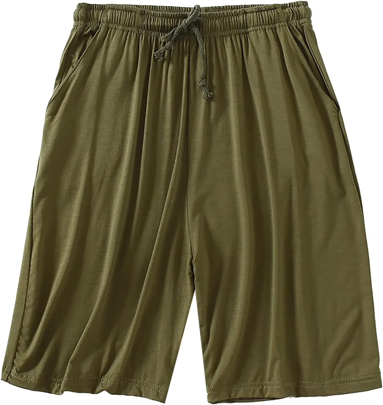 Big and Tall Sweat Shorts for Men Elastic Waist Drawstring Wide Leg Pajama Short Pants Summer Lightweight Outdoor Beach Short