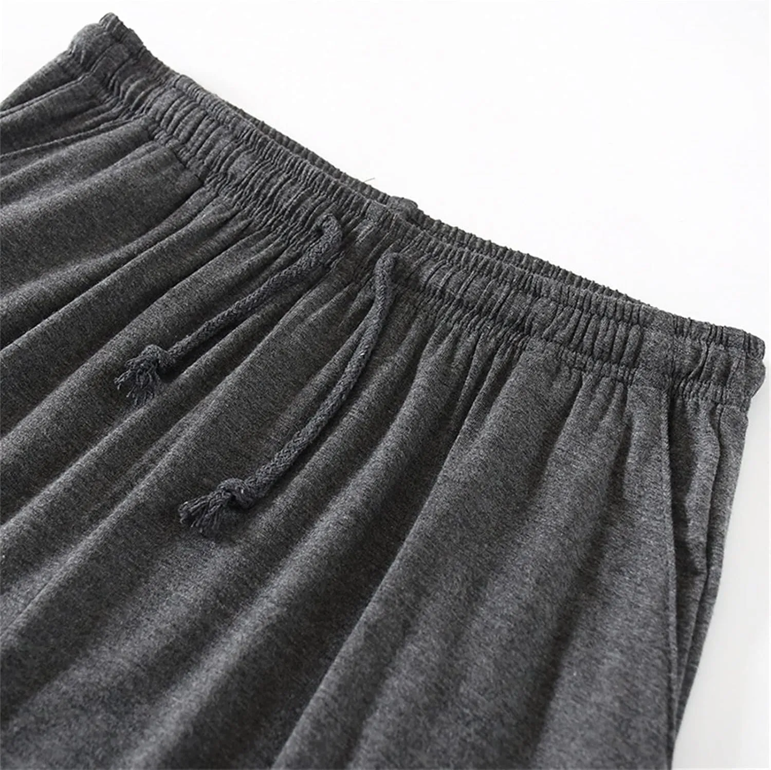Big and Tall Sweat Shorts for Men Elastic Waist Drawstring Wide Leg Pajama Short Pants Summer Lightweight Outdoor Beach Short