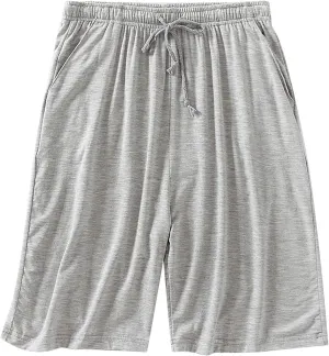 Big and Tall Sweat Shorts for Men Elastic Waist Drawstring Wide Leg Pajama Short Pants Summer Lightweight Outdoor Beach Short