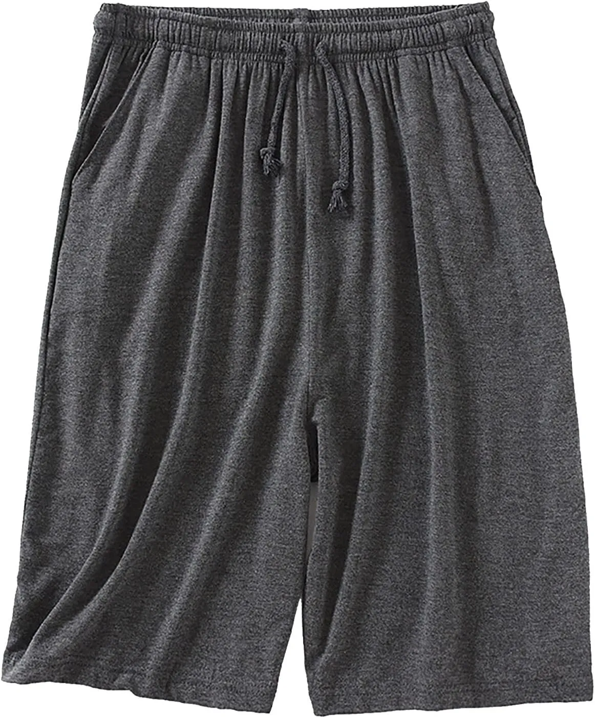Big and Tall Sweat Shorts for Men Elastic Waist Drawstring Wide Leg Pajama Short Pants Summer Lightweight Outdoor Beach Short