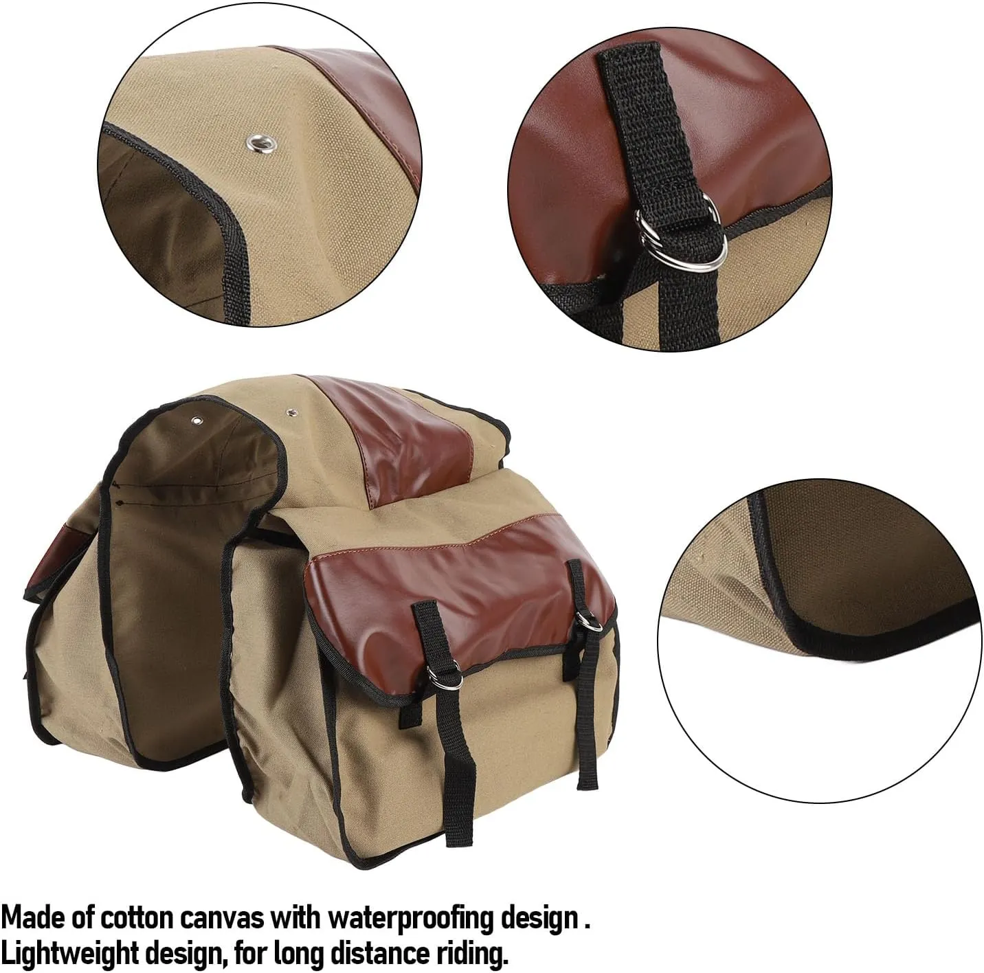 Bike Saddle Bags, Motorcycle Motorcycle Cartle Coat in Leather Adjusted for the Journey Bike (Black) (OD Green) (Brown)