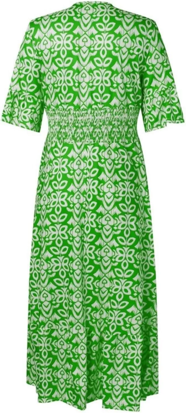 Boho Floral Dress for Women V Neck Wrap Midi Dress Plus Size Casual Flowy Summer Bohemian Dress