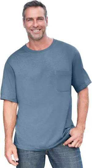 Boulder Creek by Kingsize Men's Big & Tall Heavyweight Pocket Crewneck T-Shirt