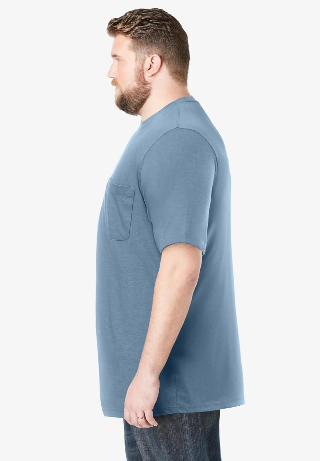 Boulder Creek by Kingsize Men's Big & Tall Heavyweight Pocket Crewneck T-Shirt