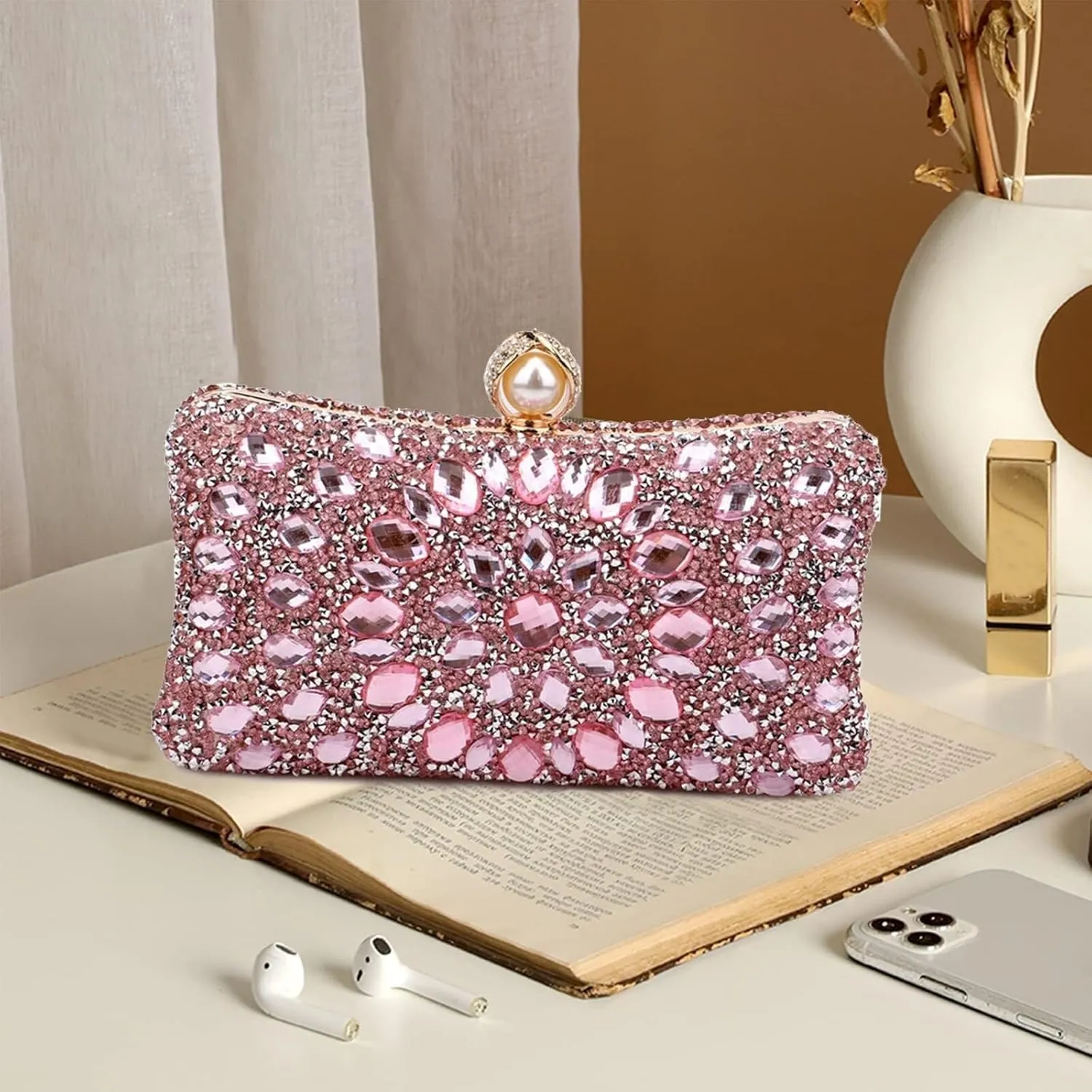 Bridal Chain Banquet Party Cocktail Prom Crossbody Women Rhinestone Evening Multicolor Clutch Luxury Crystal Handbag