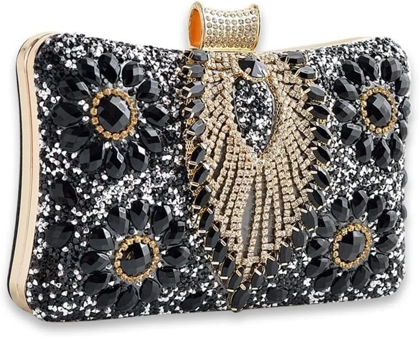 Bridal Wedding Purse Luxury Crystal Handbag Glitter Shoulder Women Rhinestone Evening Multicolor Clutch