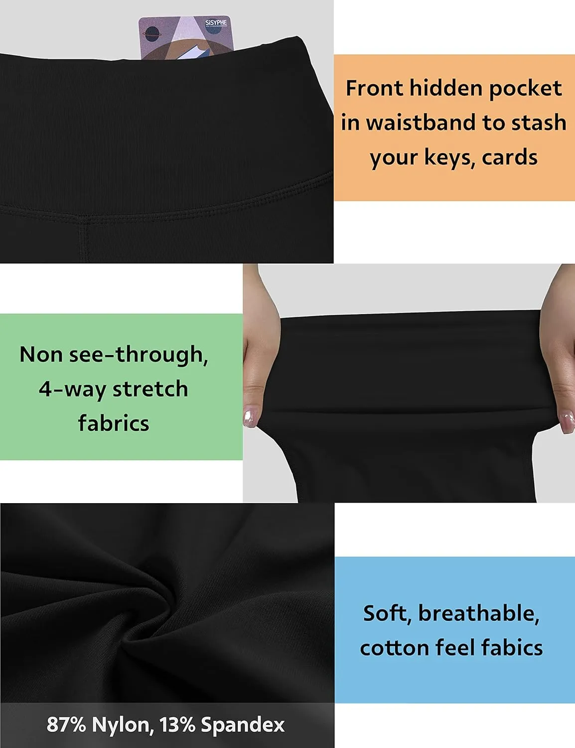 BUBBLELIME 29"/31"/33"/35"/37" Women's High Waist Straight Leg Yoga Pants Tummy Control Workout Pants with Pockets