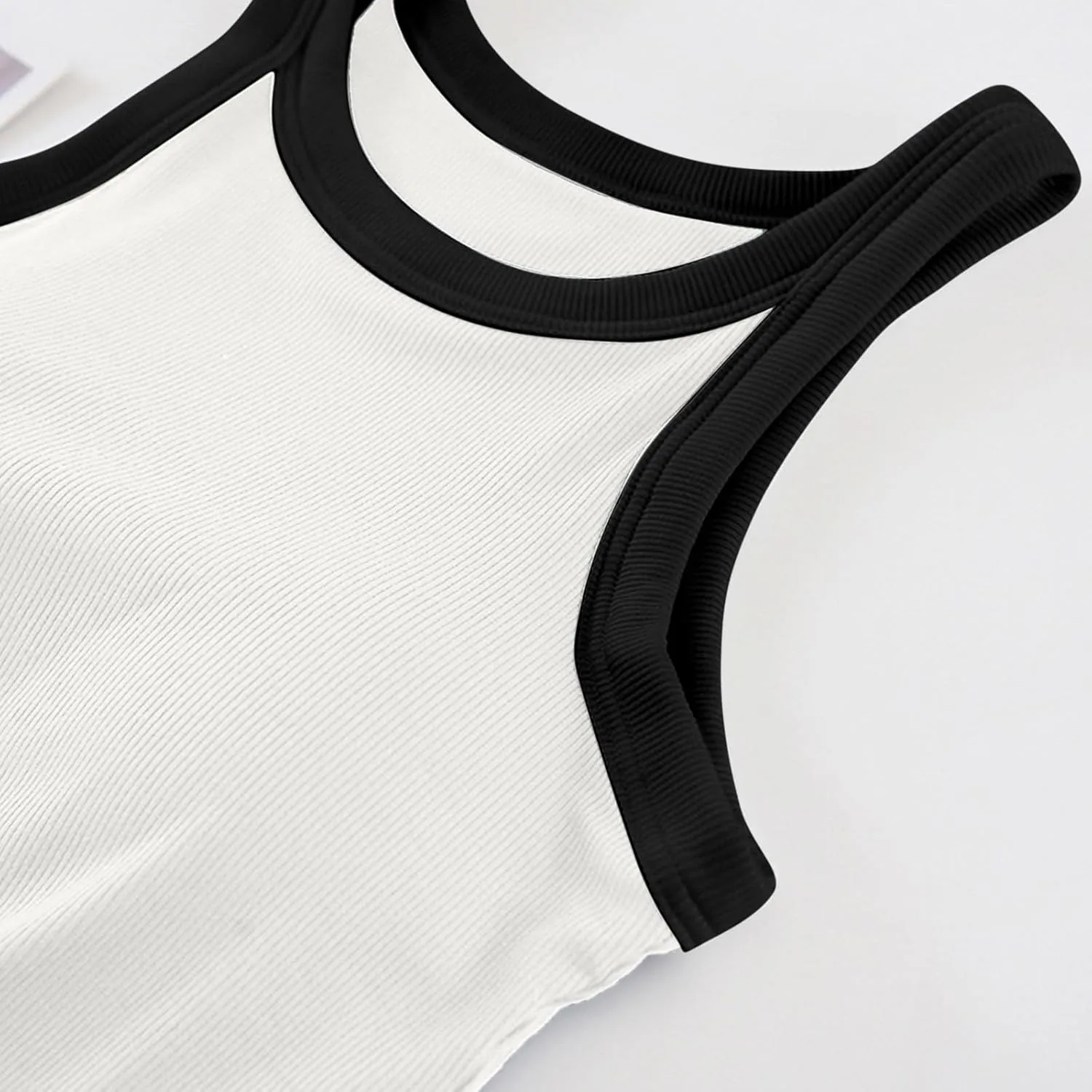 Built in Bra Tank Tops for Women Padded Sleeveless Crop Camisole Comfy Knit Lounge T Shirts Summer Casual Tops