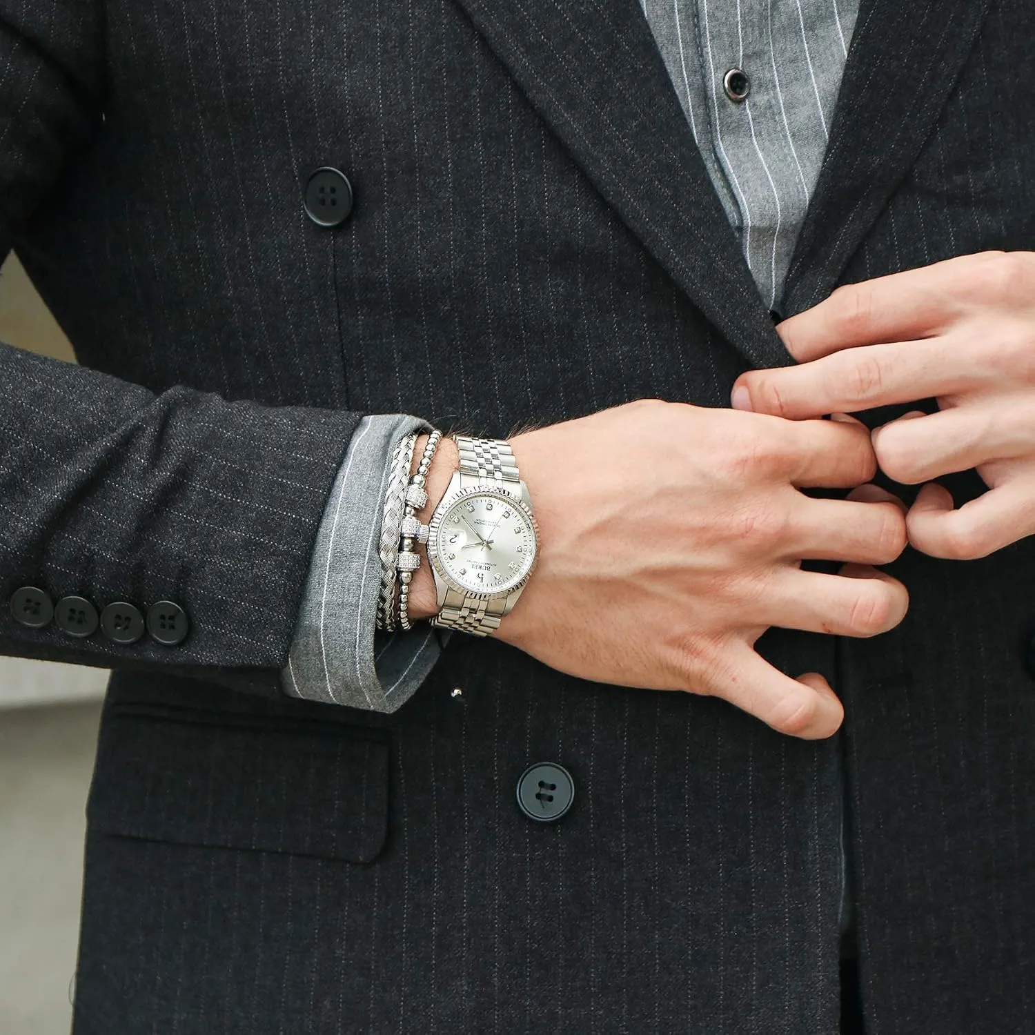BUREI Men's Automatic Watches Luxury Stainless Steels Waterproof Watches for Men Gifts for Men