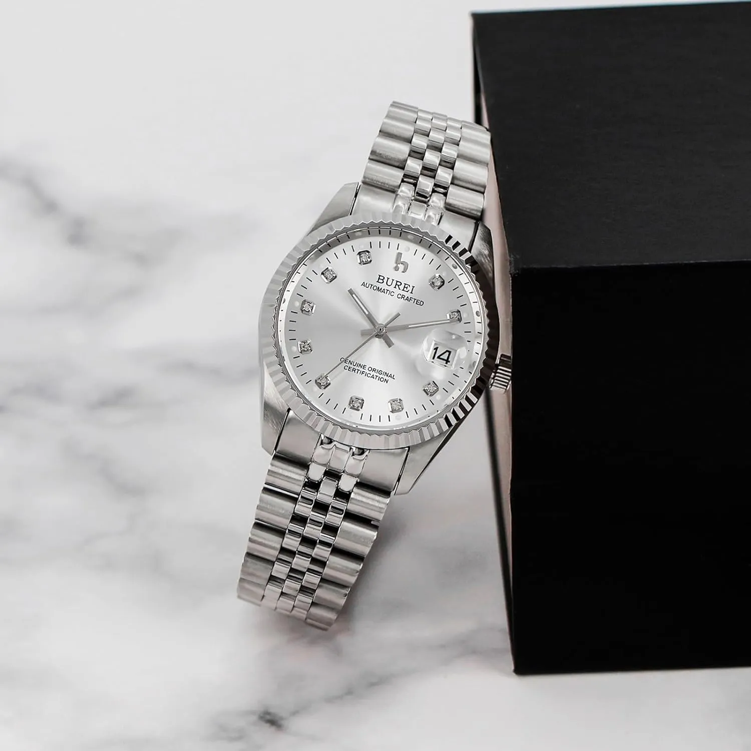 BUREI Men's Automatic Watches Luxury Stainless Steels Waterproof Watches for Men Gifts for Men
