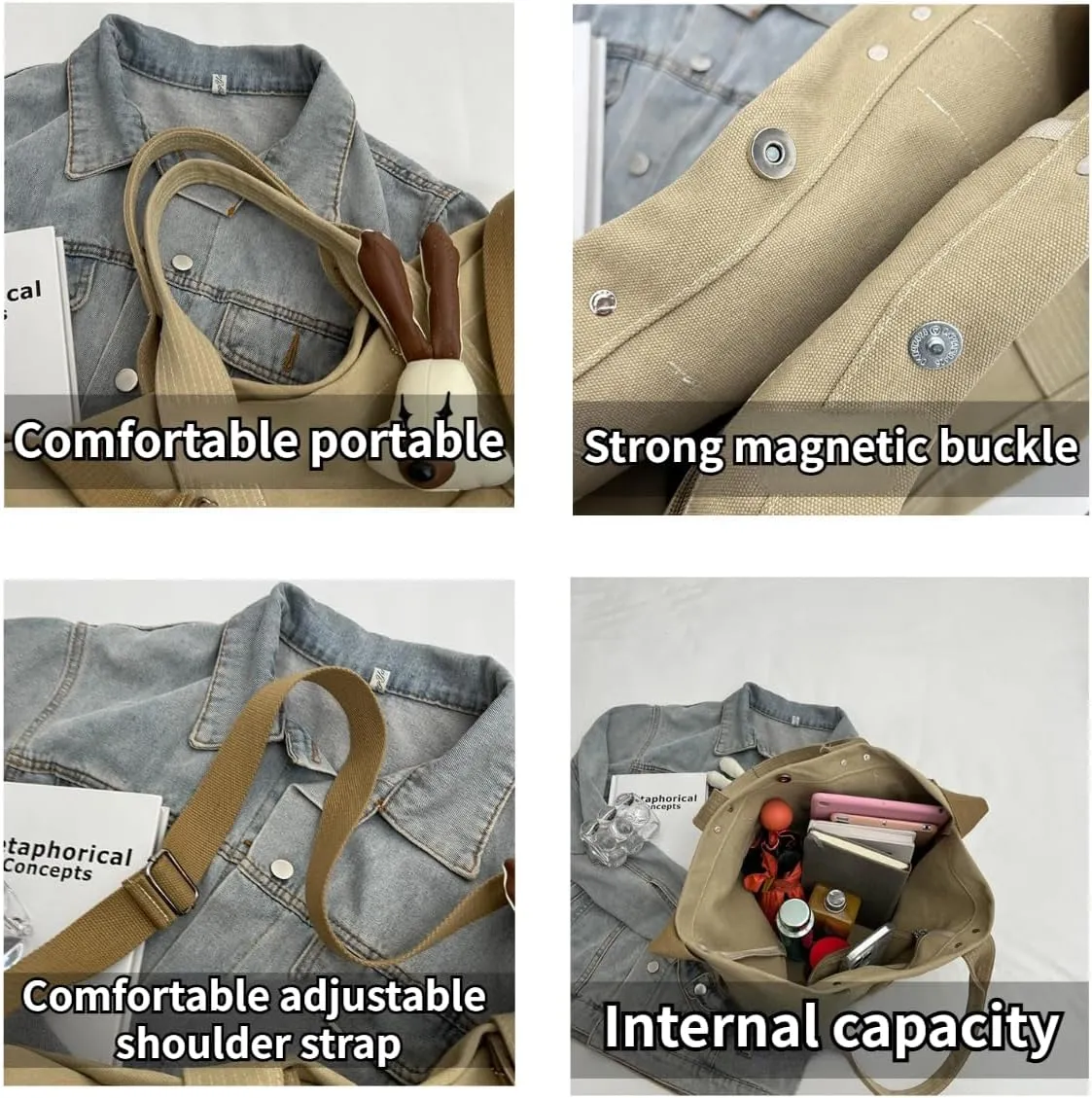 Canvas Tote Bag Satchel Work Tote Crossbody Shoulder Bags Purse Designer Tote Bags for Women