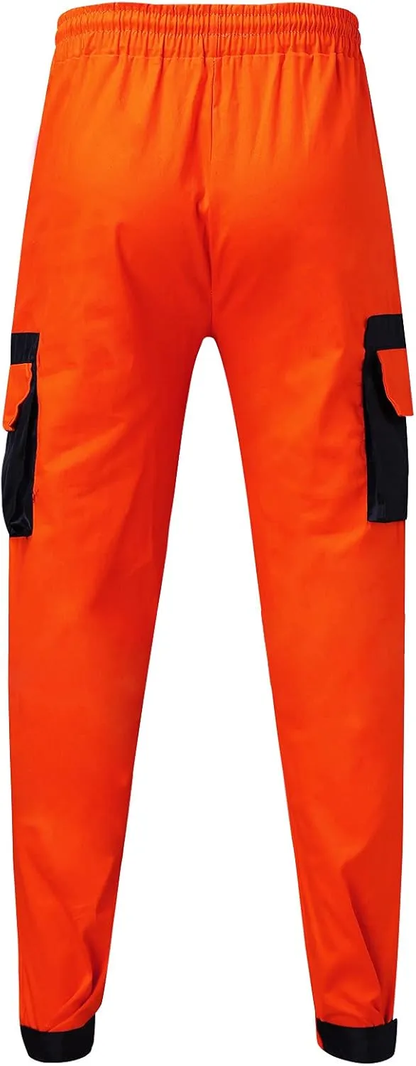 Cargo Pants for Men,Hiking Outdoor Joggers Pants Cotton Drawstring Cargo Pants Twill Track Jogging Sweatpants