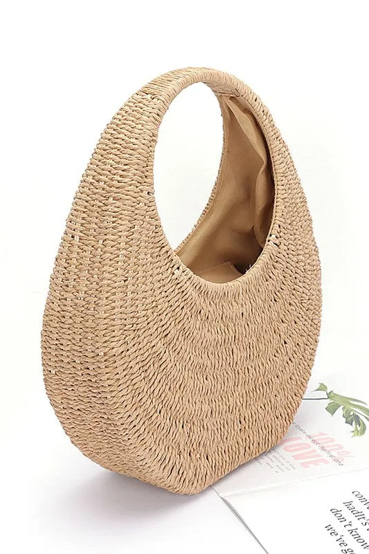 Carry All- Faux Straw Wicker Style Bag