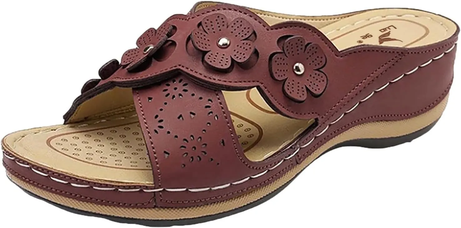 Cathalem Orthopedic Sandals for Women Arch Support Sandals Summer Casual Orthotic Sandals Flip Flops