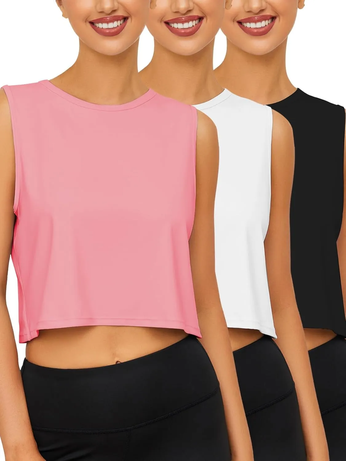 Chilylori Womens Tank Tops Loose Fit Icesilk Workout Tops Sleeveless Crop for Women Workout & Training Crop Top Athletic