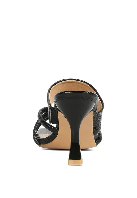 Chiri Criss Cross Strap Spool Heel Sandals