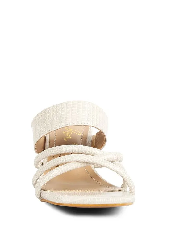 Chiri Criss Cross Strap Spool Heel Sandals