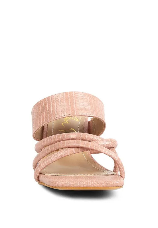 Chiri Criss Cross Strap Spool Heel Sandals