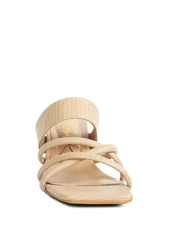 Chiri Criss Cross Strap Spool Heel Sandals