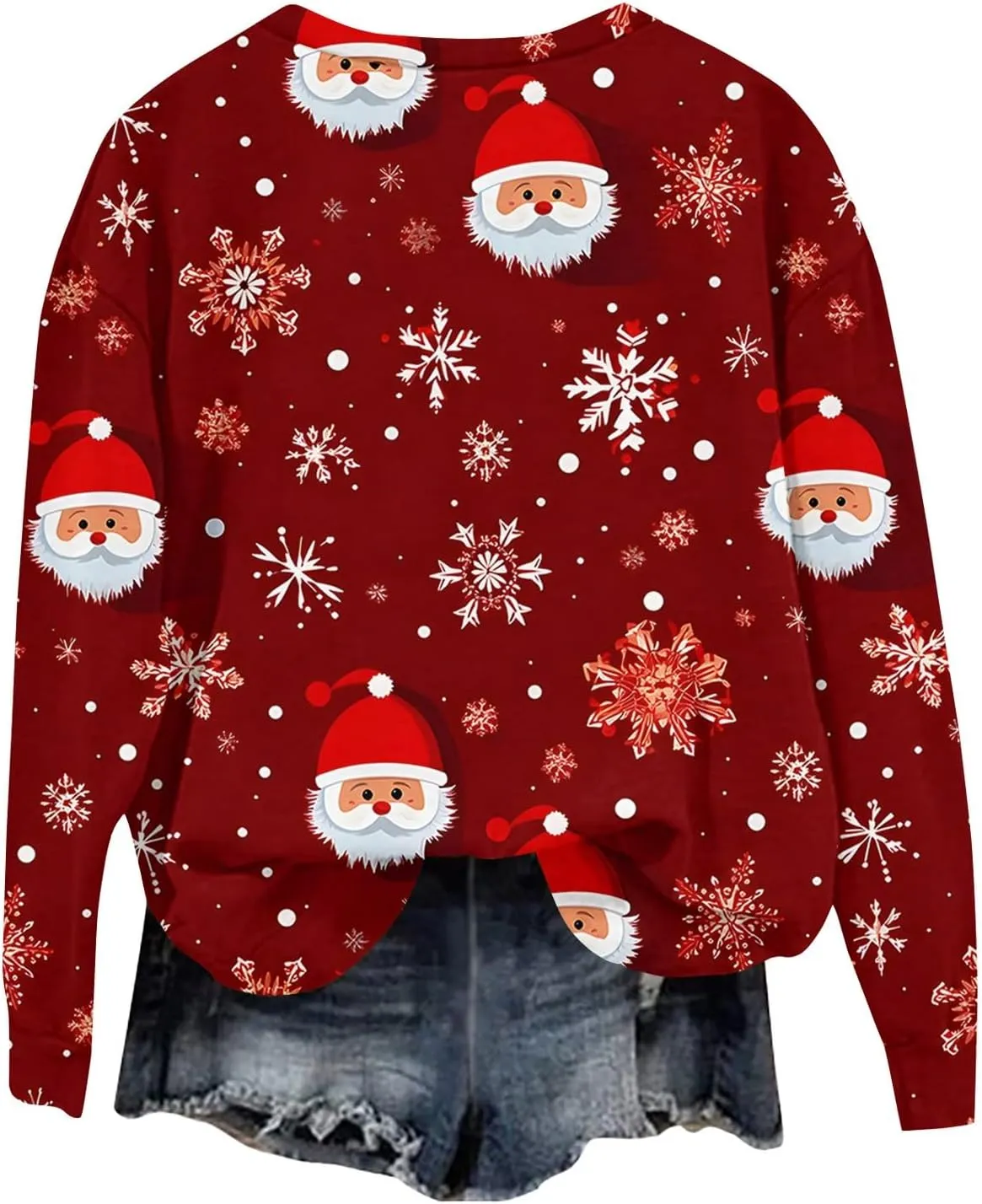 Christmas Sweatshirts For Women 2024 Santa Pullover Crewneck Long Sleeve Tops Loose Fit Fall Winter Clothes