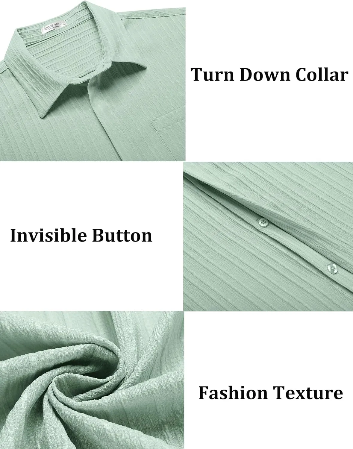 COOFANDY Mens Casual Shirts Short Sleeve Button Down Shirts Fashion Textured Summer Beach Shirt