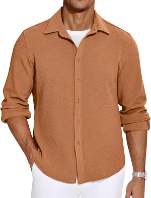COOFANDY Mens Dress Shirts Long Sleeve Wrinkle Free Untucked Shirts Lightweight Button Down Shirt