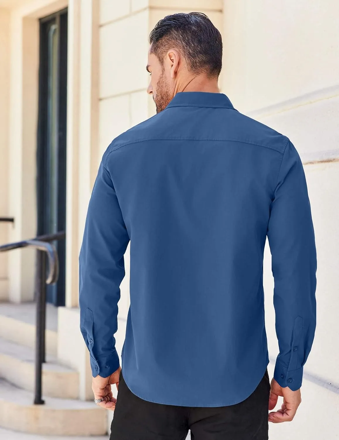 COOFANDY Men's Long Sleeve Casual Button Down Shirts Untucked Shirts for Men Regular Fit Dress Shirt