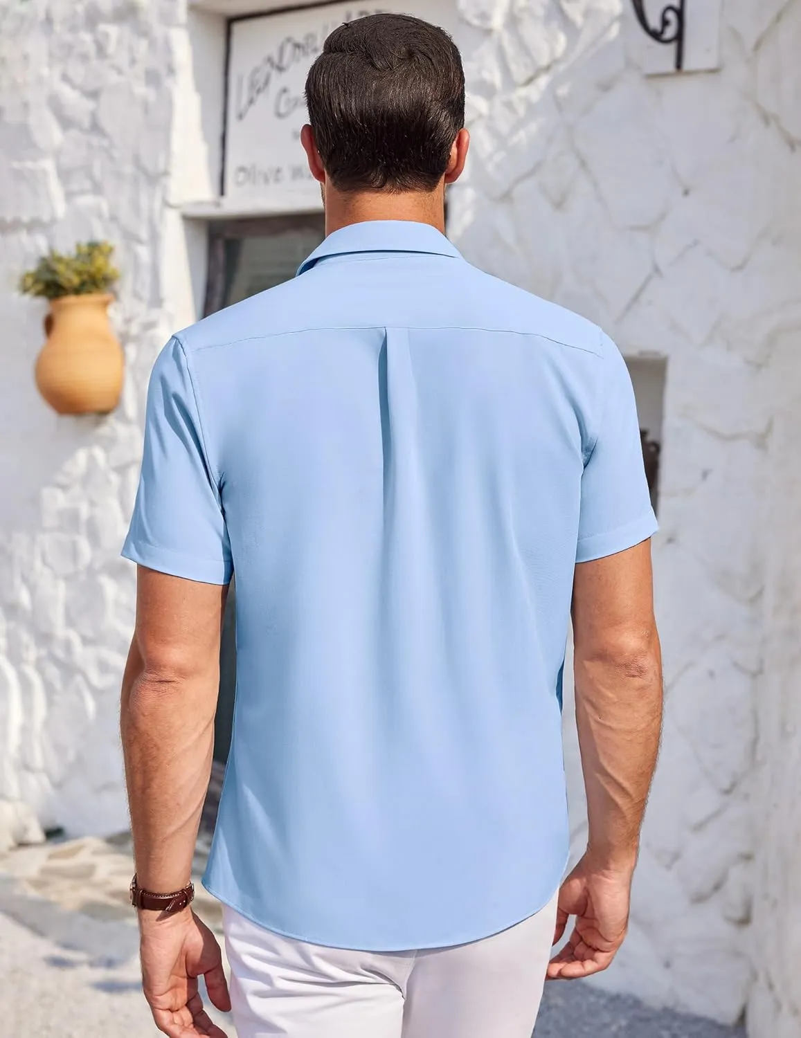 COOFANDY Mens Short Sleeve Shirts Casual Button Down Shirts Summer Beach Shirt Wrinkle Free