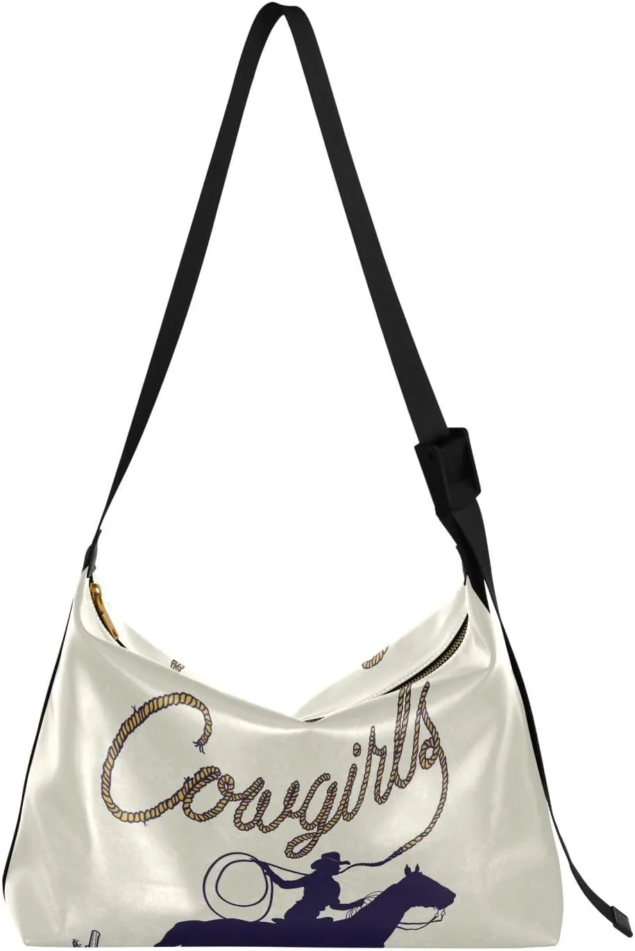 Cowgirl Desert Hobo Crossbody Bags for Women Leather Large Shoulder Bag Cross Body Artwork Trendy Womens Tote Bags Handbag for Travel Shopping