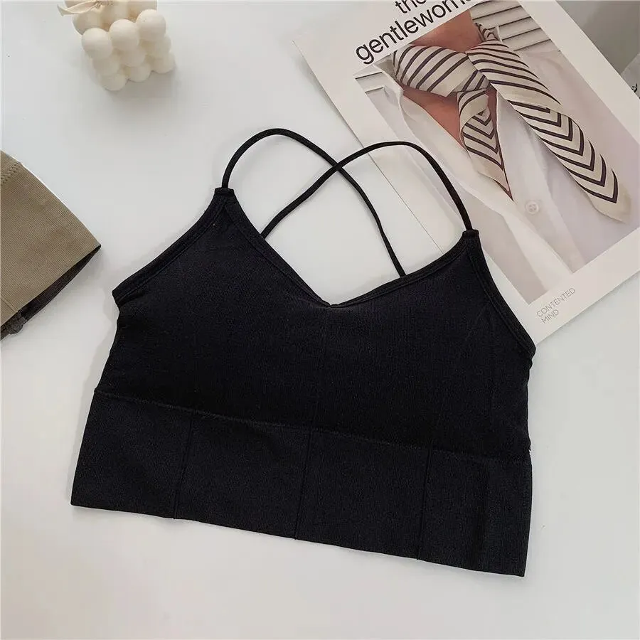 Cross Strap Push Up Sports Bra for Women