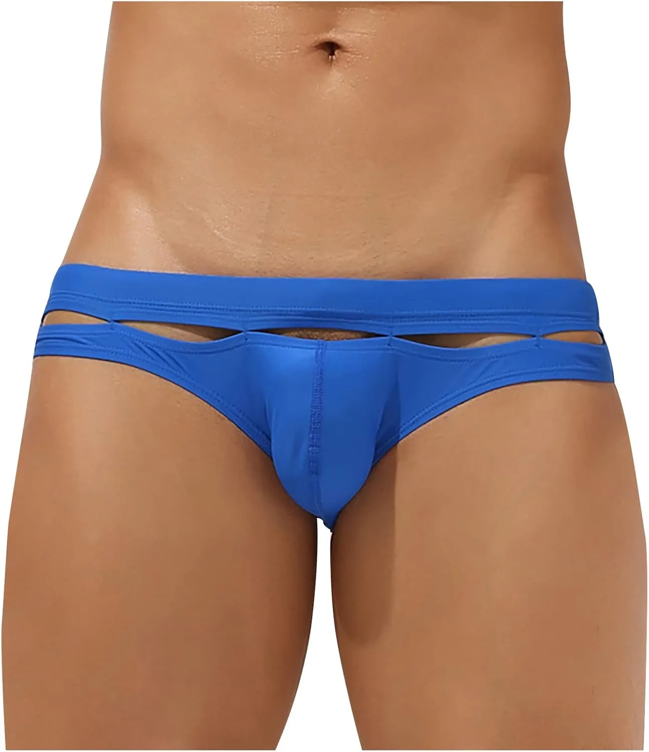 Ctreela Personalized Bikini Undies for Men Low Rise Sexy Cut Out Briefs Micro Bikinis Swim Briefs Hollow Out Underwear