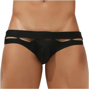 Ctreela Personalized Bikini Undies for Men Low Rise Sexy Cut Out Briefs Micro Bikinis Swim Briefs Hollow Out Underwear