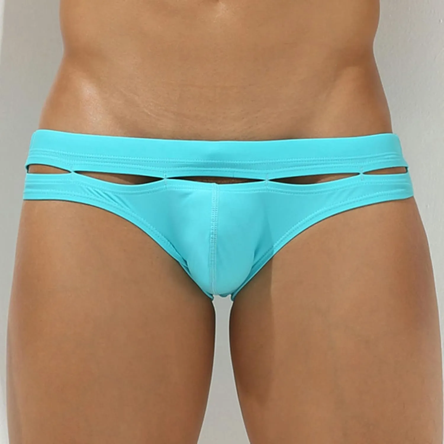 Ctreela Personalized Bikini Undies for Men Low Rise Sexy Cut Out Briefs Micro Bikinis Swim Briefs Hollow Out Underwear
