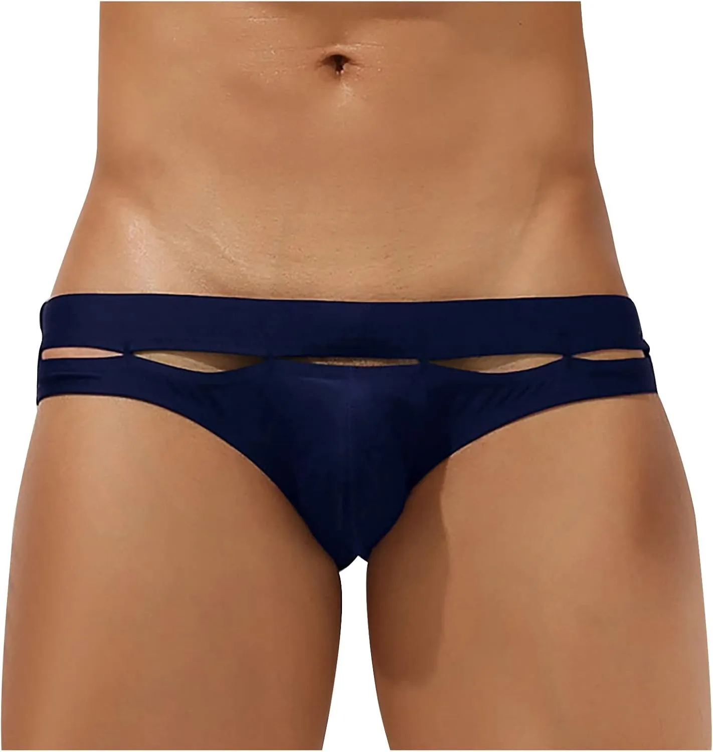 Ctreela Personalized Bikini Undies for Men Low Rise Sexy Cut Out Briefs Micro Bikinis Swim Briefs Hollow Out Underwear