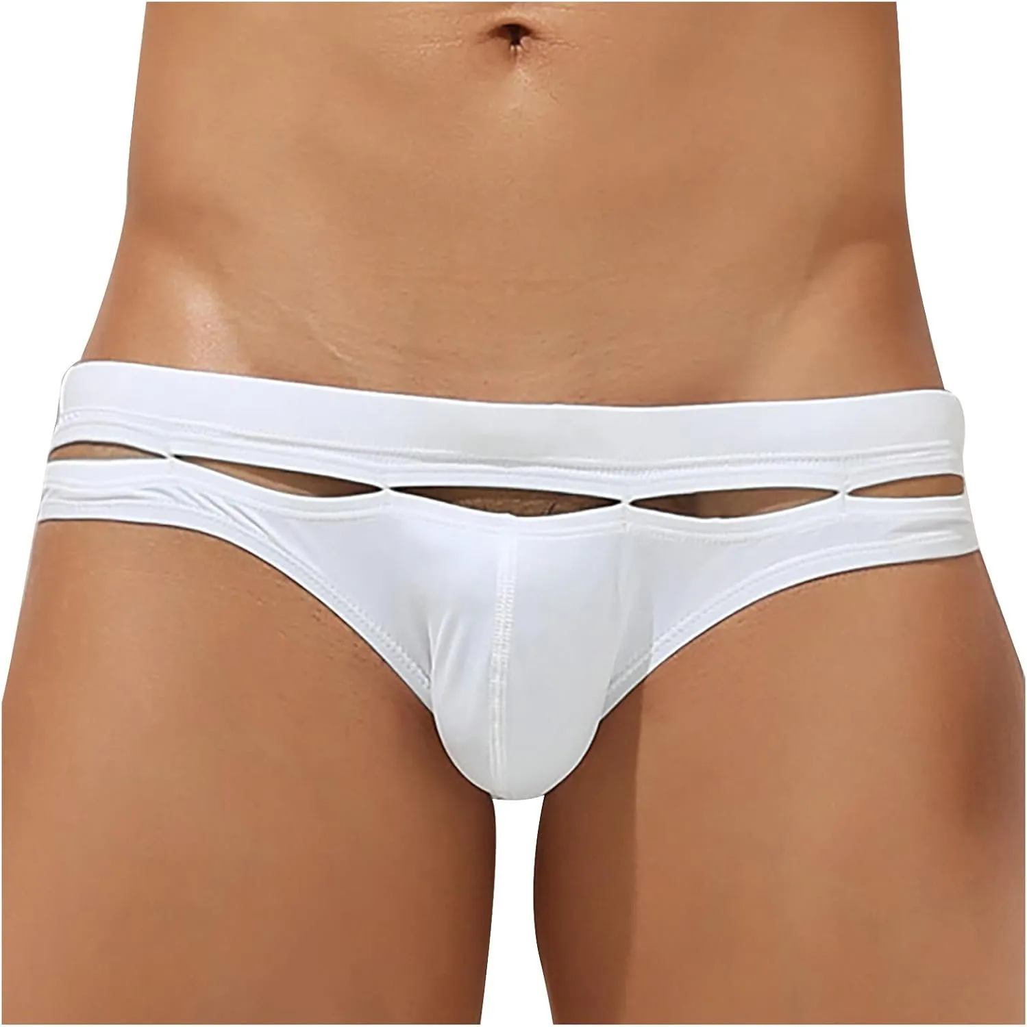 Ctreela Personalized Bikini Undies for Men Low Rise Sexy Cut Out Briefs Micro Bikinis Swim Briefs Hollow Out Underwear