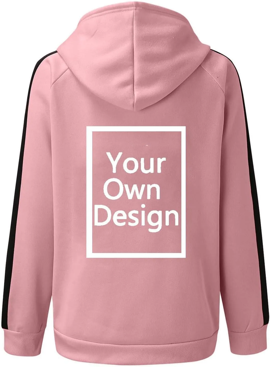 Custom Sweatshirt, Your Own Design Text/Photo/Image/Logo Women Back Printed Hoodies Zip Up Hooded Jacket