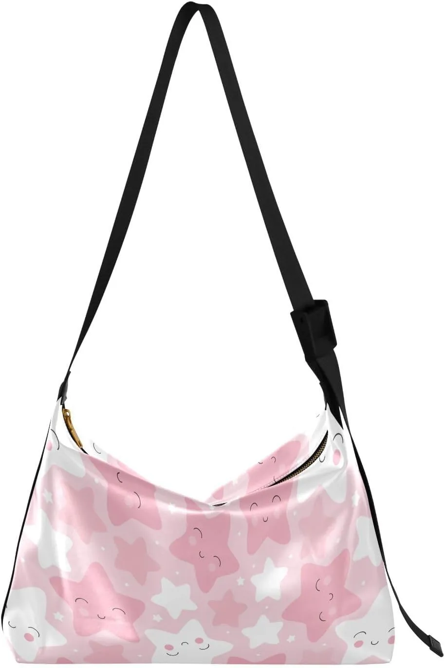 Cute Pastel Star Hobo Crossbody Bags for Women Leather Large Shoulder Bag Cross Body Cartoon Trendy Womens Tote Bags Handbag for Travel Shopping