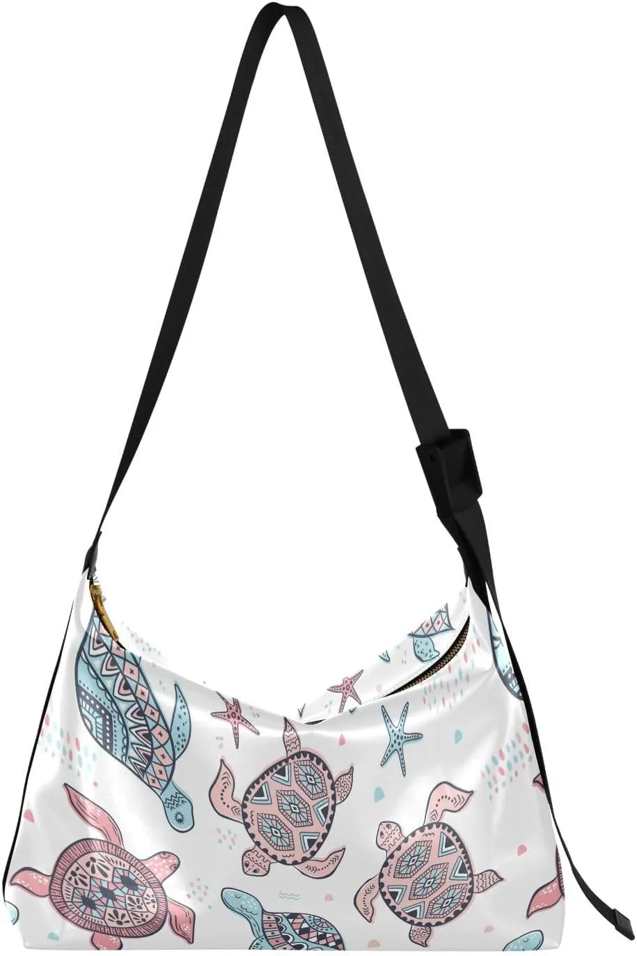 Cute Sea Turtles Hobo Crossbody Bags for Women Leather Large Shoulder Bag Cross Body Trendy Womens Tote Bags Handbag for Travel Shopping